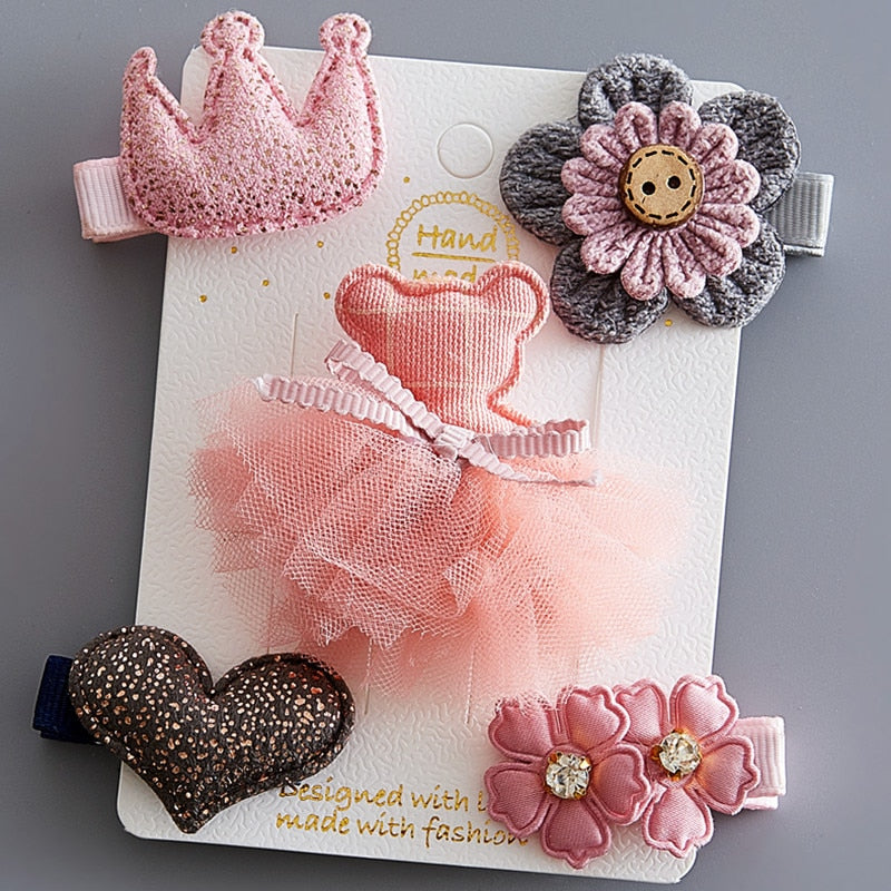5/6Pcs/Set Hair Clip Set Baby Bow Hairpins for Girls Hair Accessories
