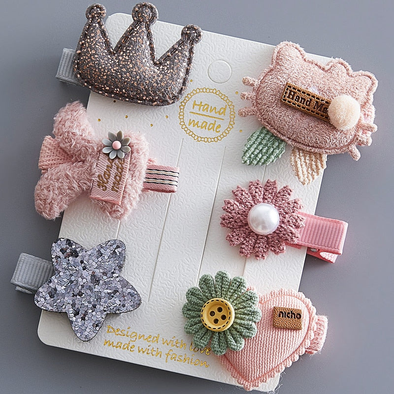 5/6Pcs/Set Hair Clip Set Baby Bow Hairpins for Girls Hair Accessories