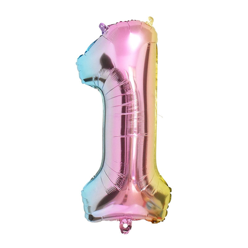 1 Set Rainbow Unicorn Foil Balloons and Cups