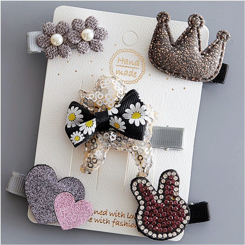 5/6Pcs/Set Hair Clip Set Baby Bow Hairpins for Girls Hair Accessories