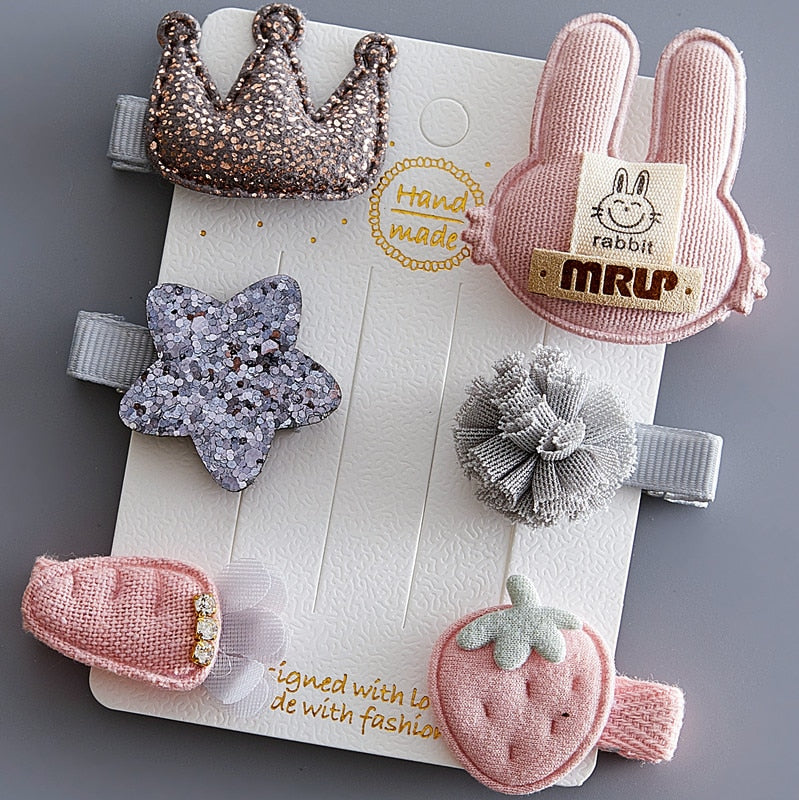 5/6Pcs/Set Hair Clip Set Baby Bow Hairpins for Girls Hair Accessories
