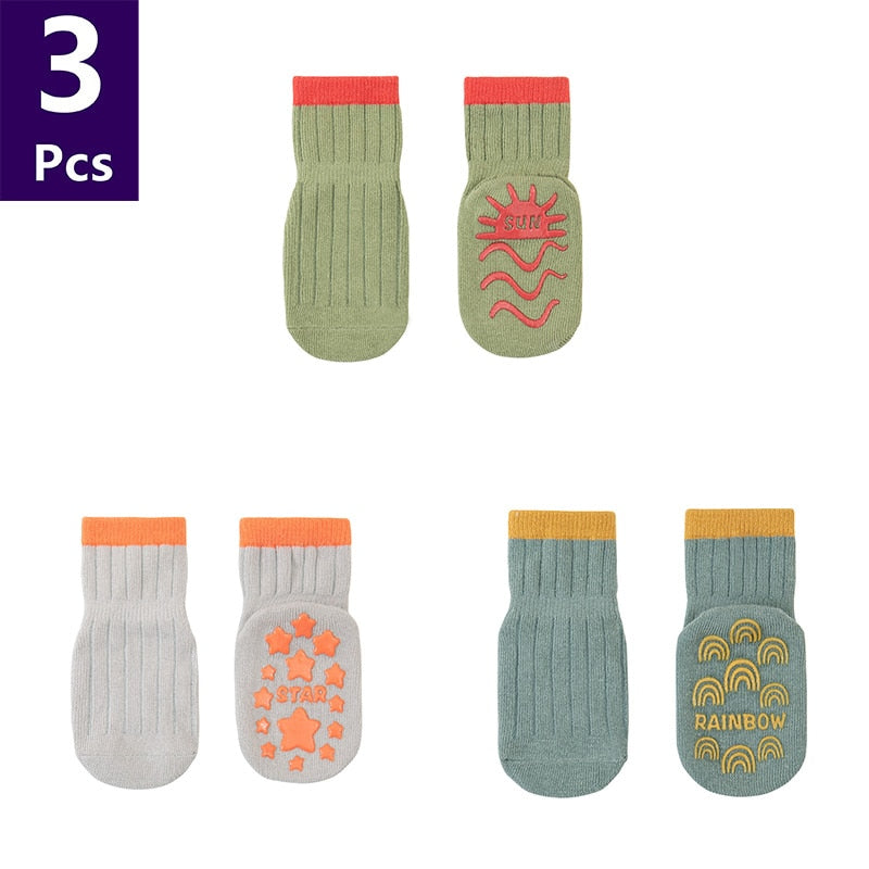 3 Pairs Children's Socks Anti Slip