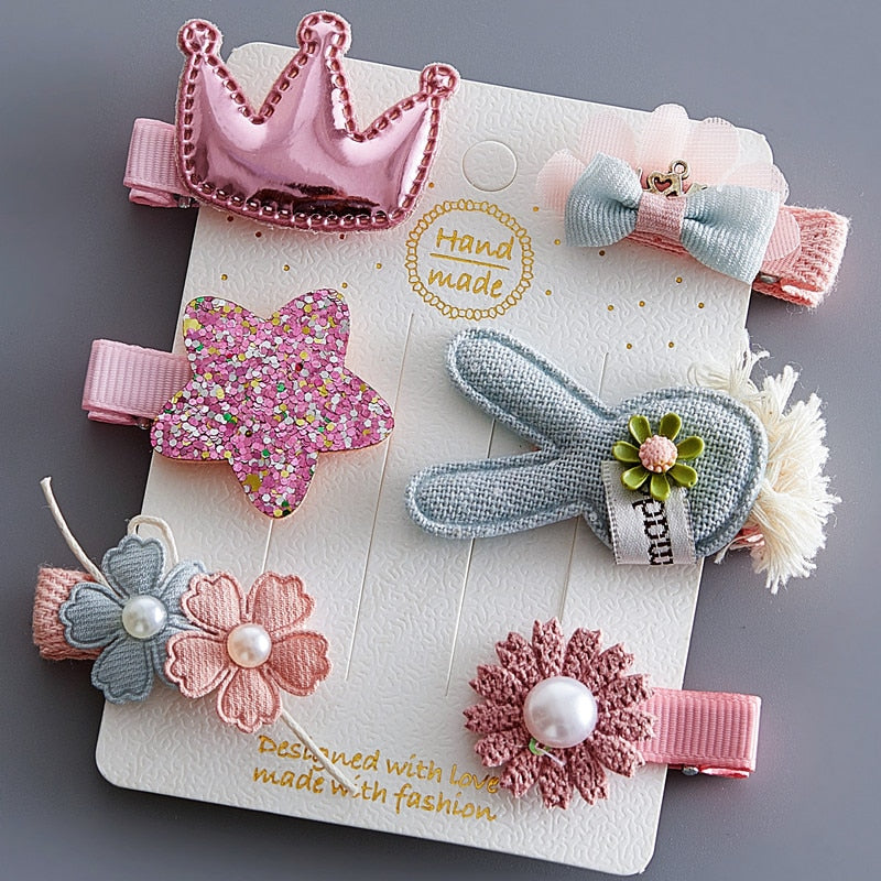 5/6Pcs/Set Hair Clip Set Baby Bow Hairpins for Girls Hair Accessories