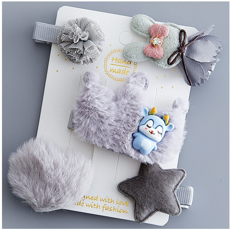 5/6Pcs/Set Hair Clip Set Baby Bow Hairpins for Girls Hair Accessories