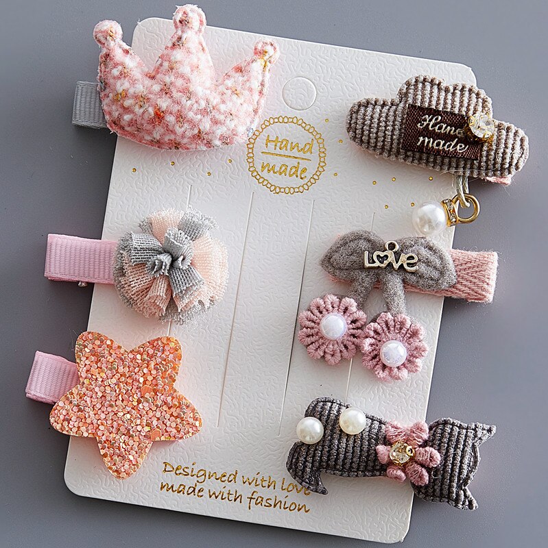 5/6Pcs/Set Hair Clip Set Baby Bow Hairpins for Girls Hair Accessories