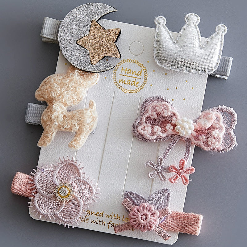 5/6Pcs/Set Hair Clip Set Baby Bow Hairpins for Girls Hair Accessories