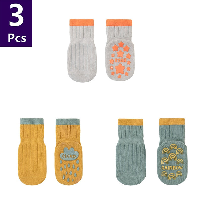 3 Pairs Children's Socks Anti Slip