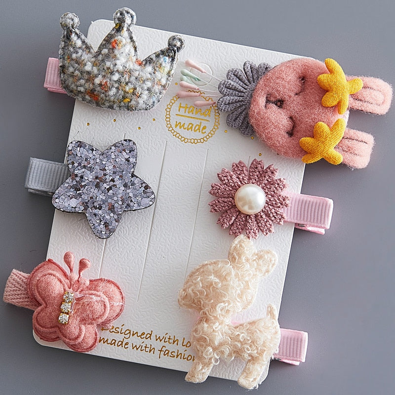5/6Pcs/Set Hair Clip Set Baby Bow Hairpins for Girls Hair Accessories