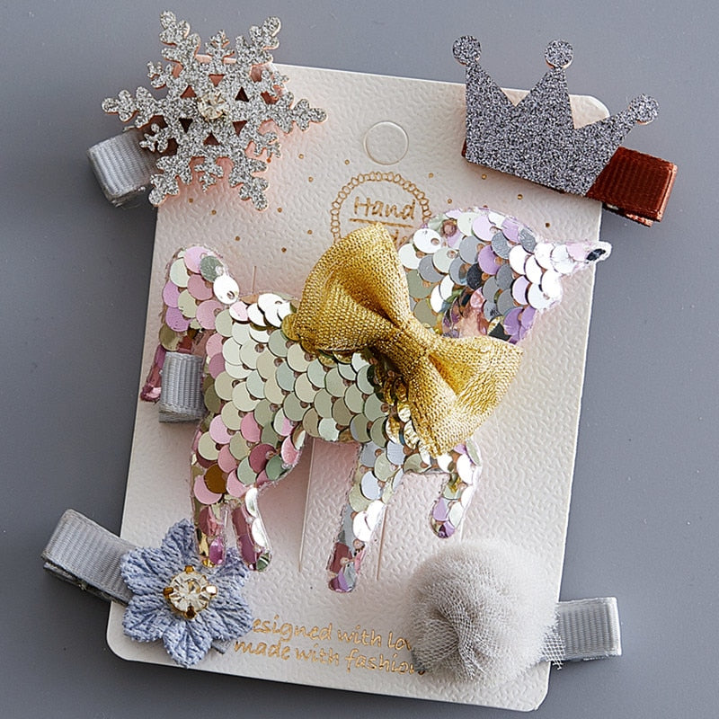 5/6Pcs/Set Hair Clip Set Baby Bow Hairpins for Girls Hair Accessories