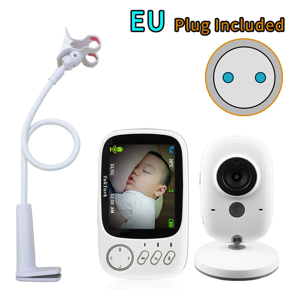 3.2 inch Wireless Video Color Baby Monitor High Resolution Baby Nanny Security Camera Night Vision Temperature Monitoring