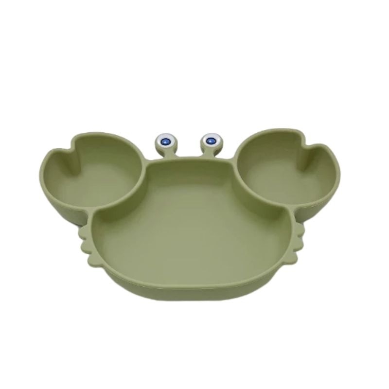 Bowls, Plates and Spoons Set Crab Design Silicone Feeding Non-Slip