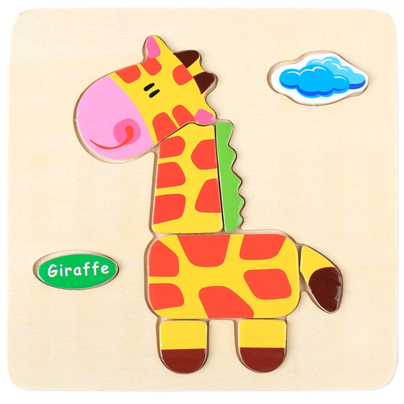 Montessori Wooden 3D Puzzle Jigsaw Toy