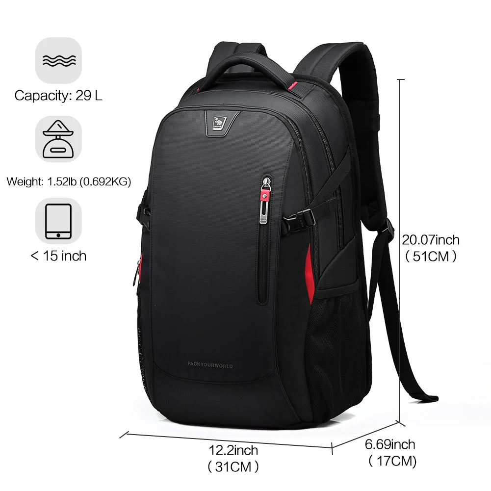 OIWAS Laptop Backpacks 14 Inch School Bags Waterproof Nylon 29L Casual