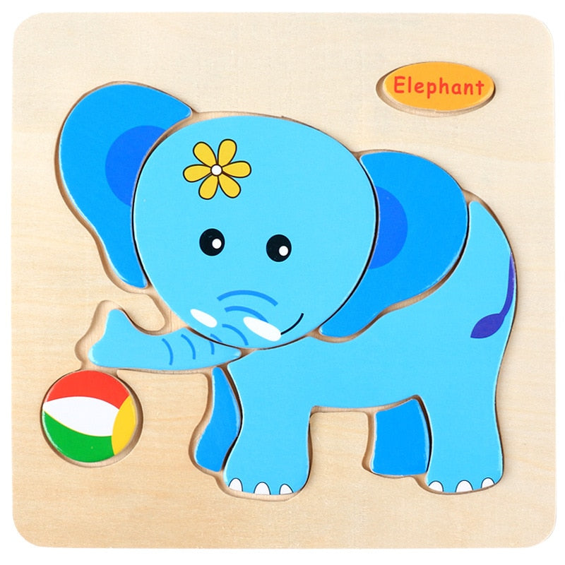 Montessori Wooden 3D Puzzle Jigsaw Toy