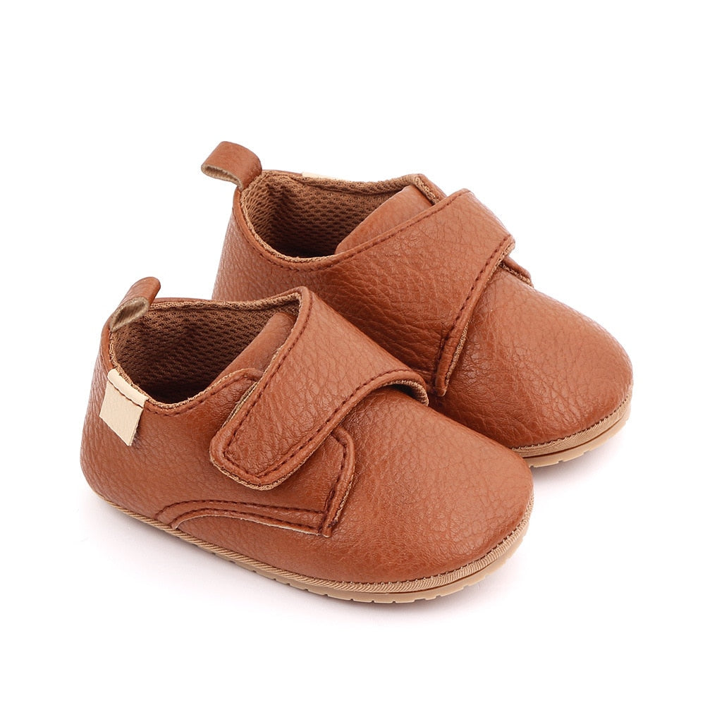 Classic Leather Rubber Sole Anti-slip Toddler First Walkers