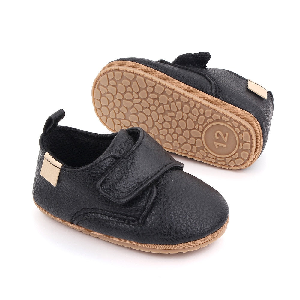 Classic Leather Rubber Sole Anti-slip Toddler First Walkers
