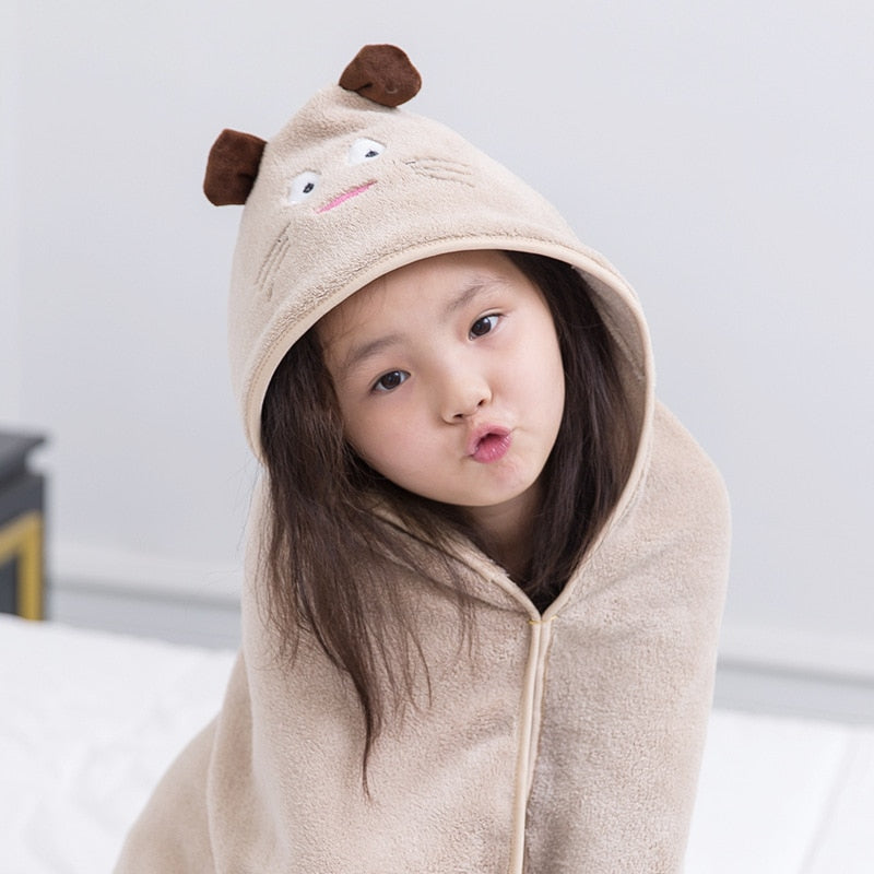 Hooded Cloak Bath Microfiber Towel 90*90CM