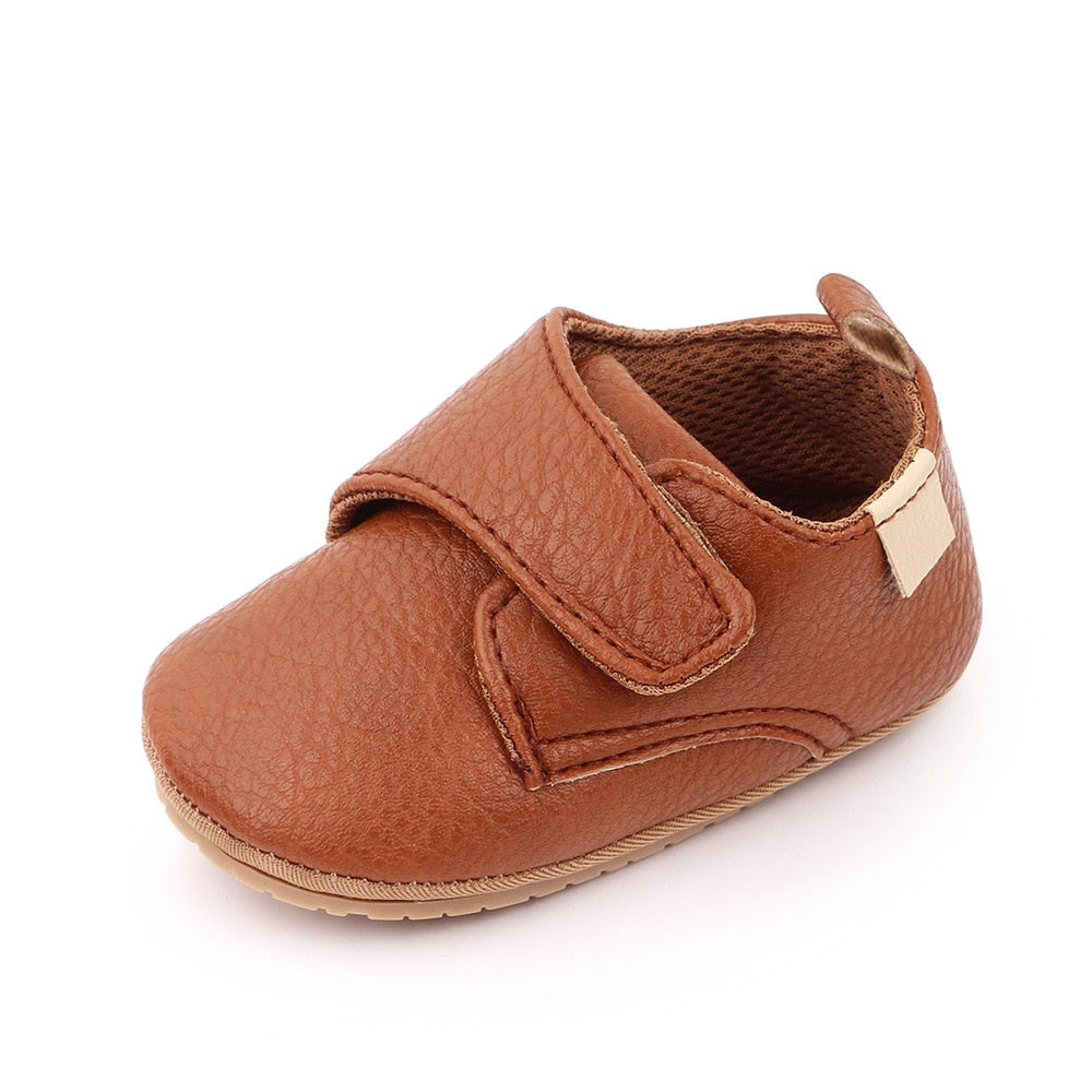 Classic Leather Rubber Sole Anti-slip Toddler First Walkers