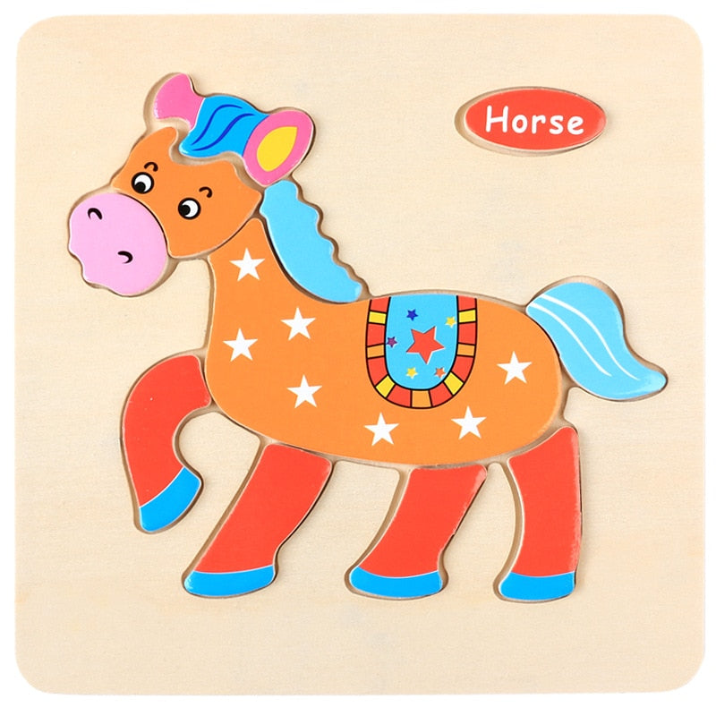 Montessori Wooden 3D Puzzle Jigsaw Toy