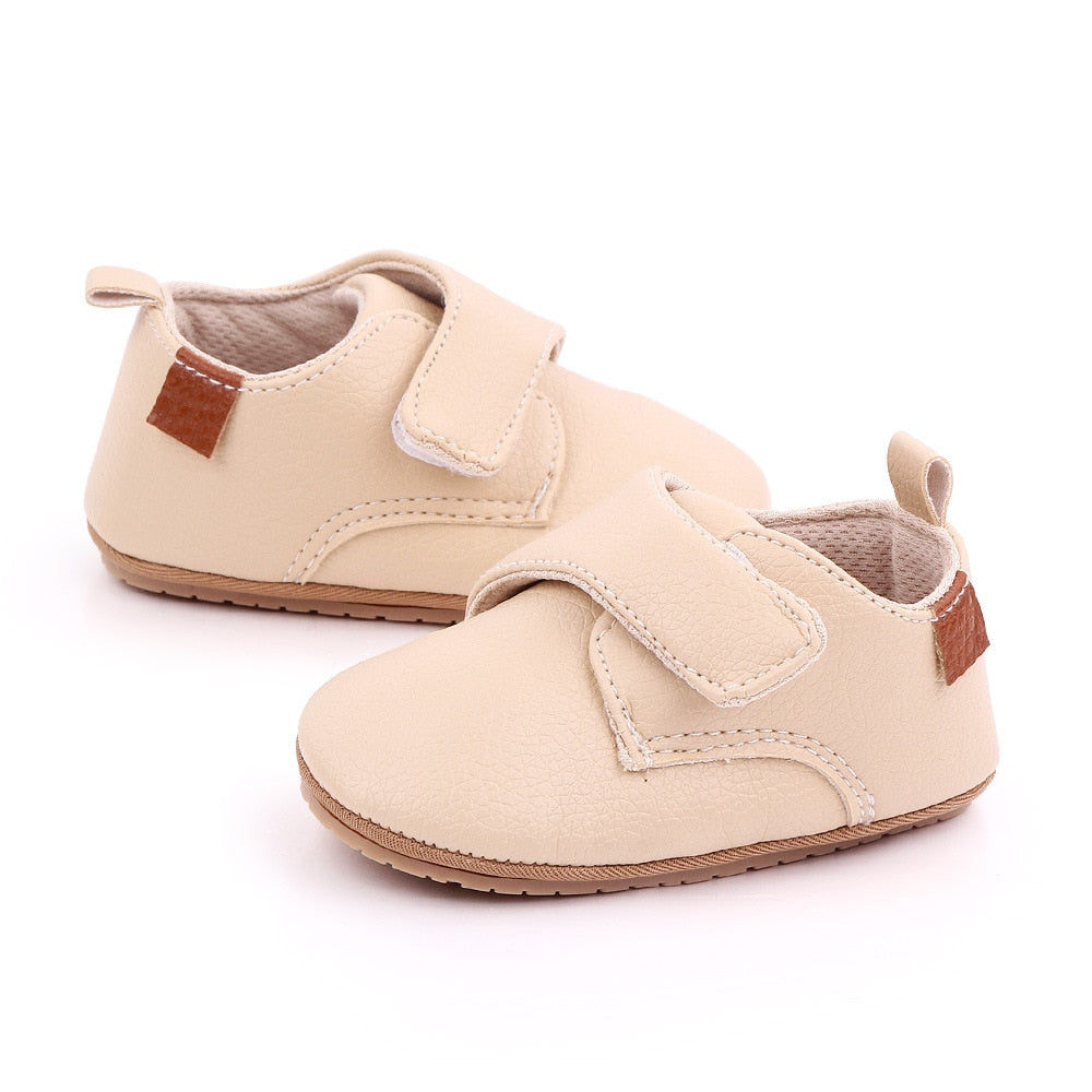 Classic Leather Rubber Sole Anti-slip Toddler First Walkers