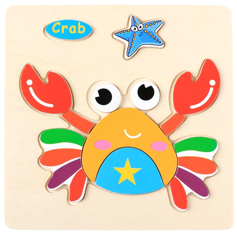 Montessori Wooden 3D Puzzle Jigsaw Toy