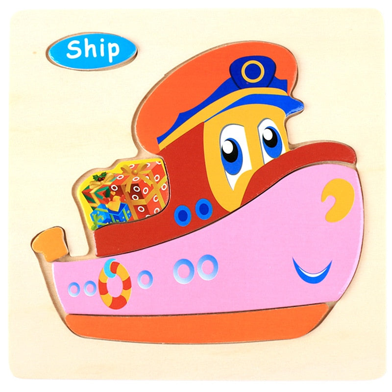 Montessori Wooden 3D Puzzle Jigsaw Toy