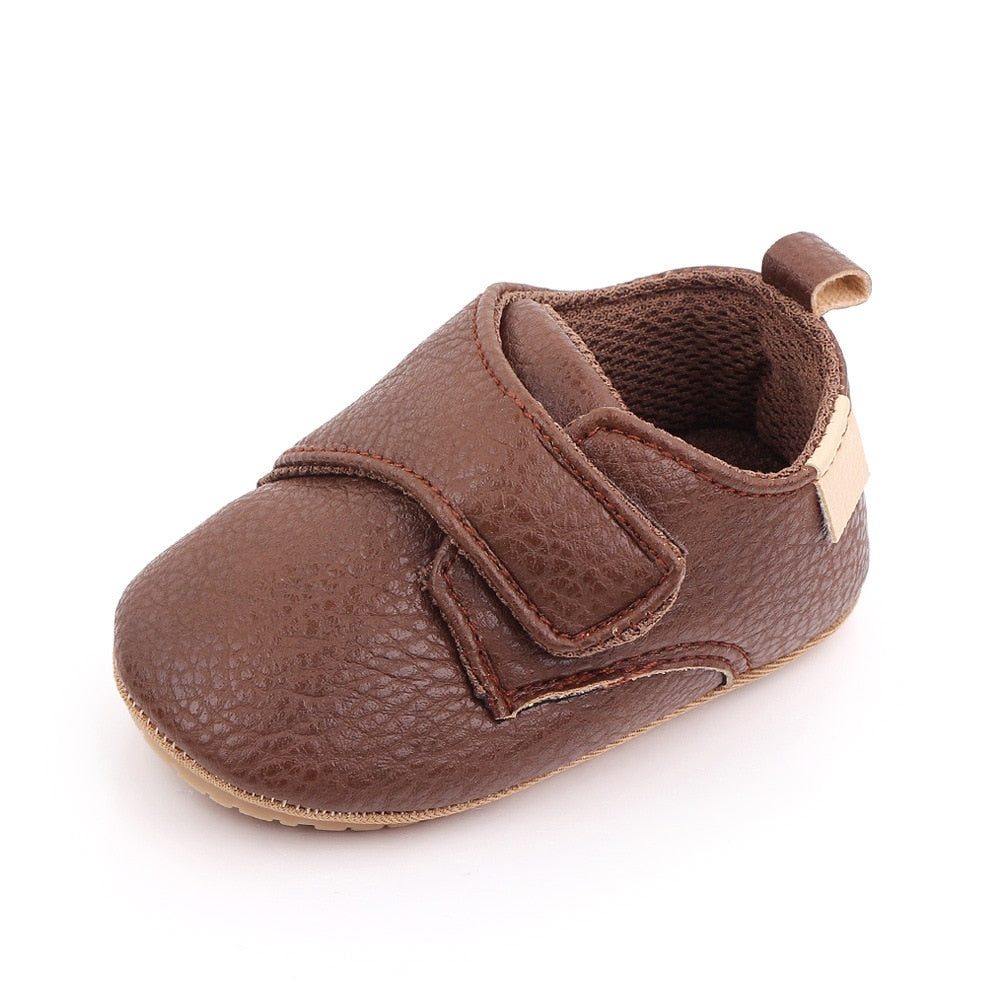 Classic Leather Rubber Sole Anti-slip Toddler First Walkers