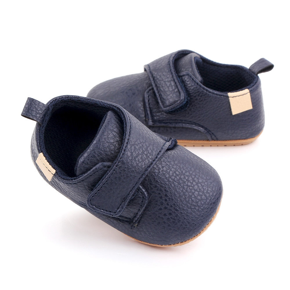 Classic Leather Rubber Sole Anti-slip Toddler First Walkers