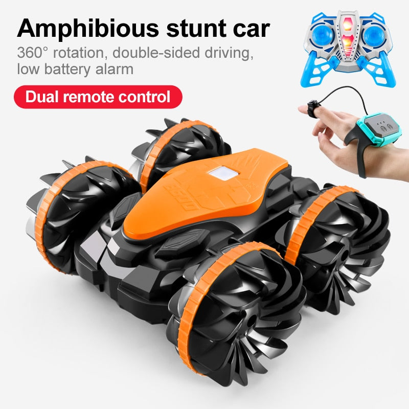 Newest High-tech Remote Control Car 2.4G Amphibious Stunt RC Car Double-sided Tumbling Driving Children's Electric Toys for Boy