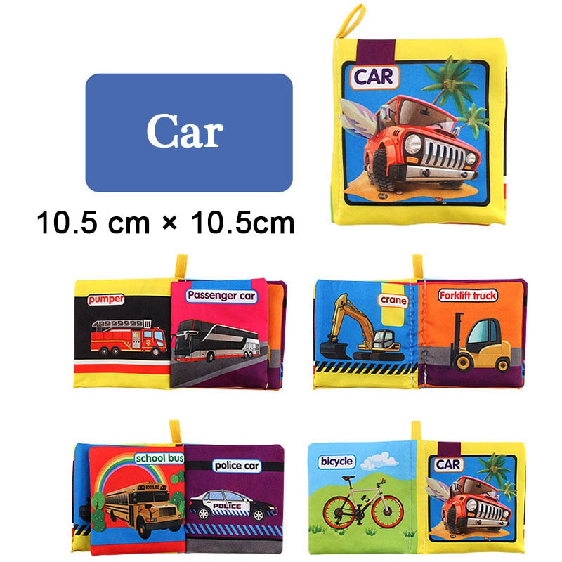 Soft Baby Books 3D Touch Feel High Contrast Cloth Book Sensory Early Learning 0-12 Months