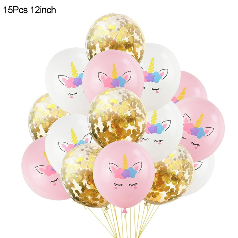 1 Set Rainbow Unicorn Foil Balloons and Cups