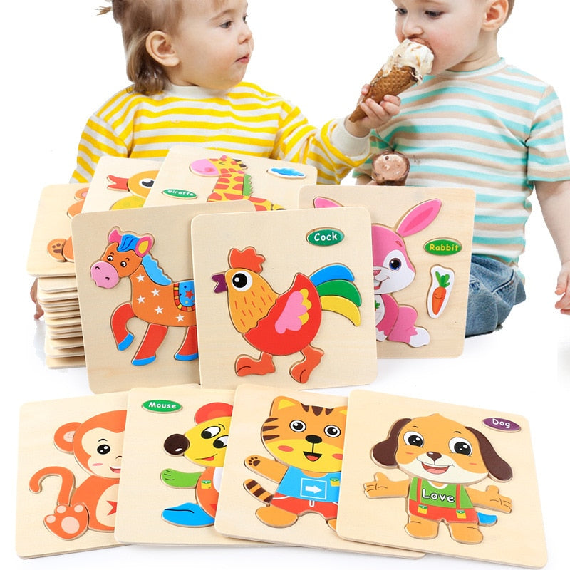 Montessori Wooden 3D Puzzle Jigsaw Toy