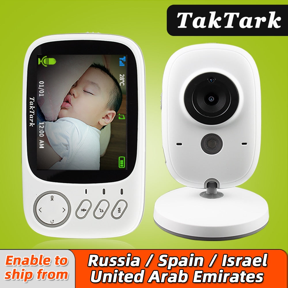 3.2 inch Wireless Video Color Baby Monitor High Resolution Baby Nanny Security Camera Night Vision Temperature Monitoring