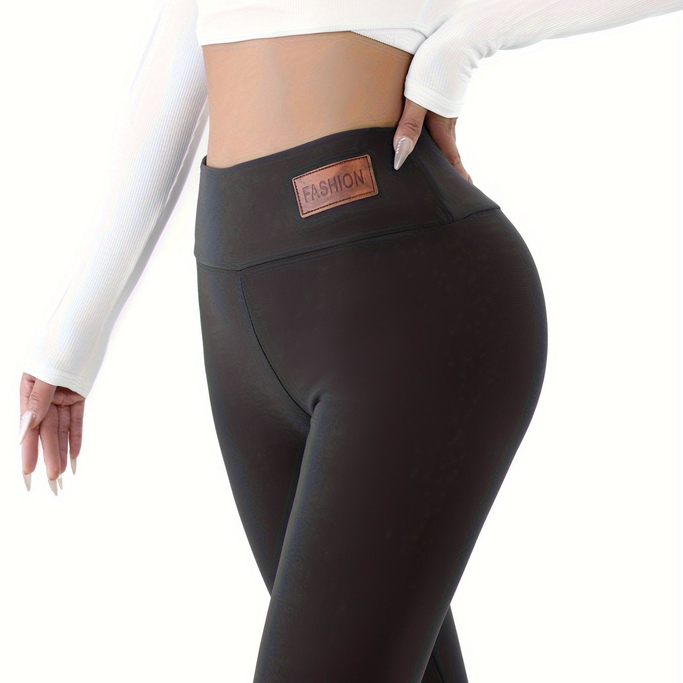 Women's Cozy Fleece-Lined High-Elasticity Leggings - Warm, Stretchy Activewear for Fall & Winter