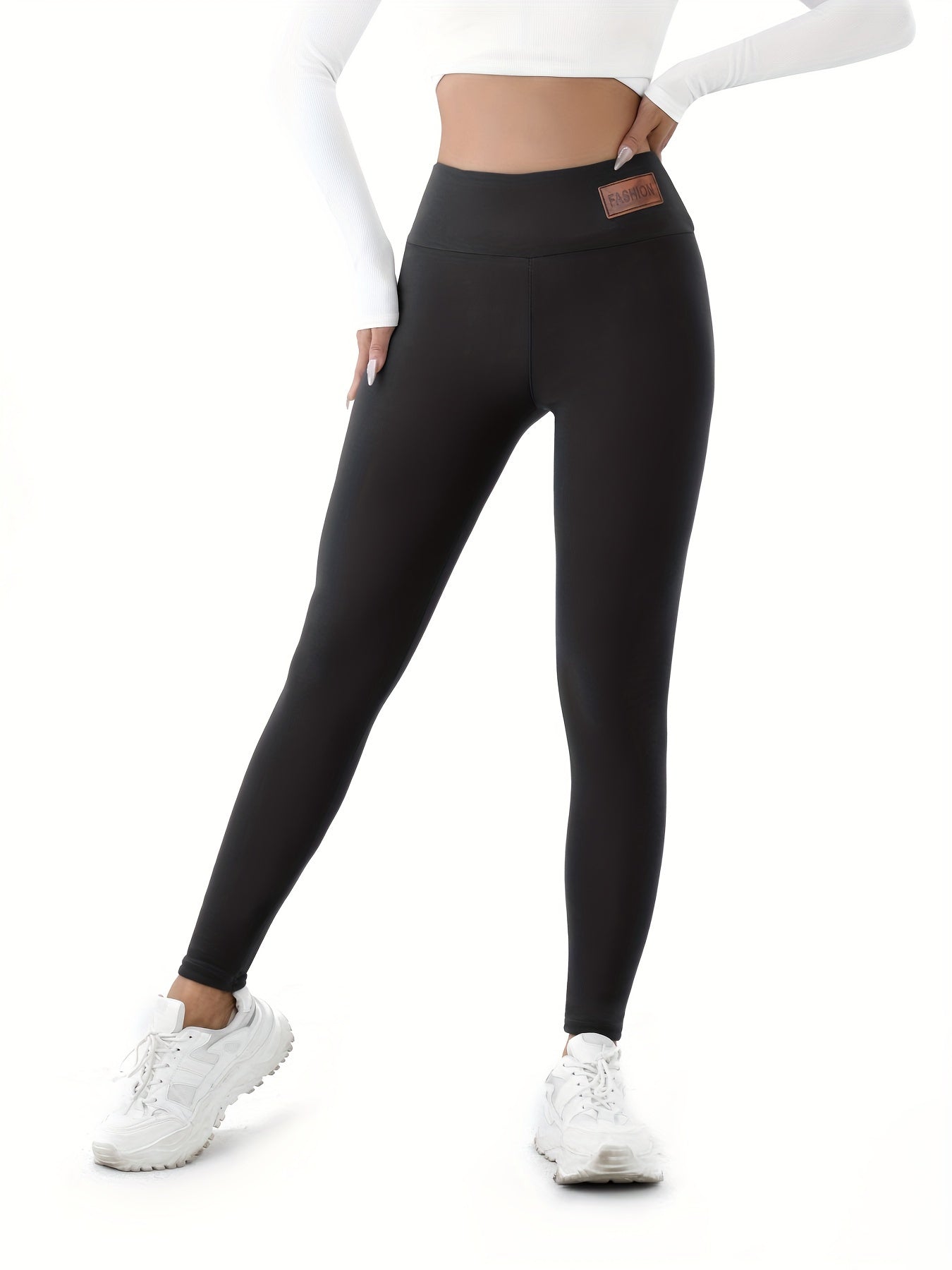 Women's Cozy Fleece-Lined High-Elasticity Leggings - Warm, Stretchy Activewear for Fall & Winter