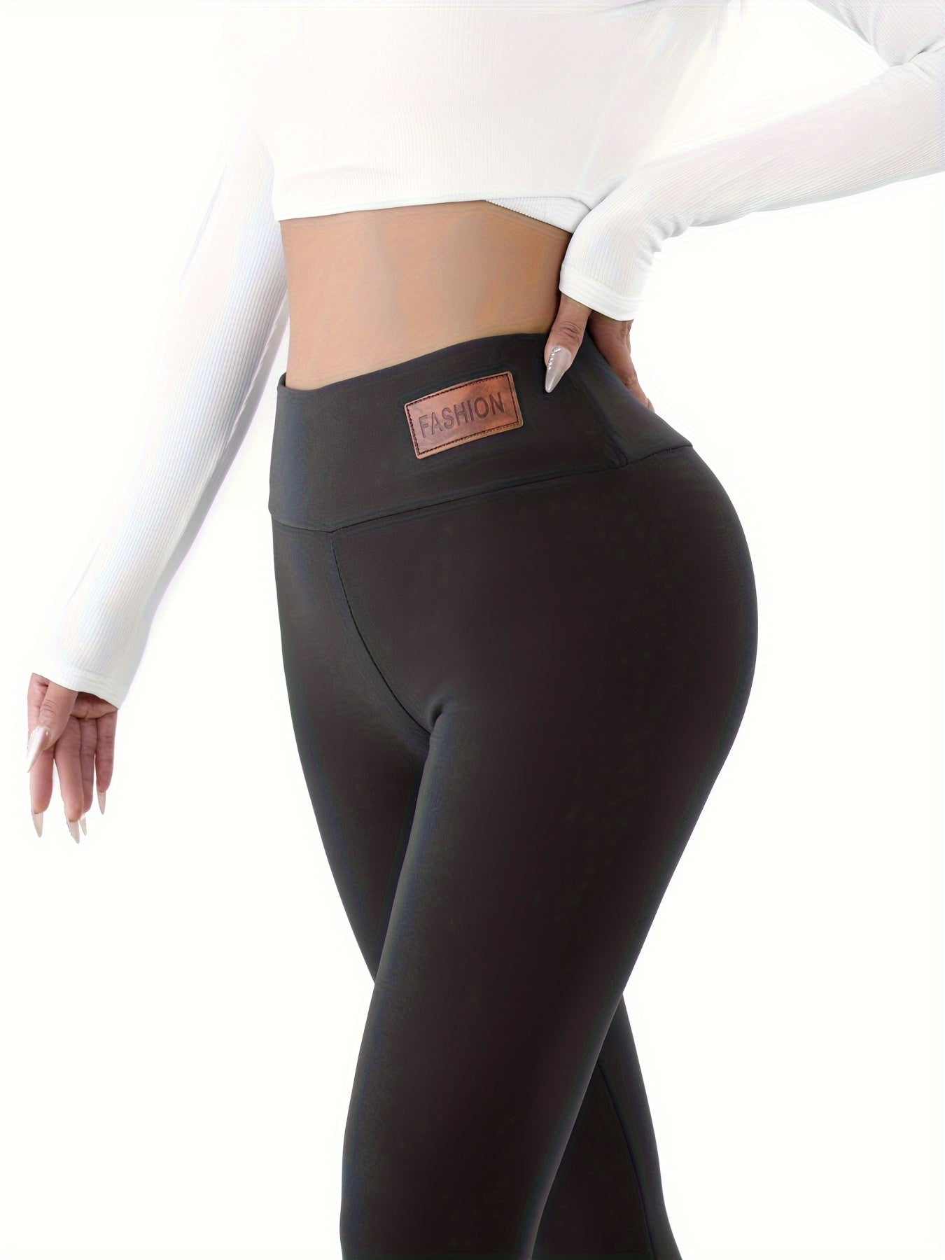 Women's Cozy Fleece-Lined High-Elasticity Leggings - Warm, Stretchy Activewear for Fall & Winter