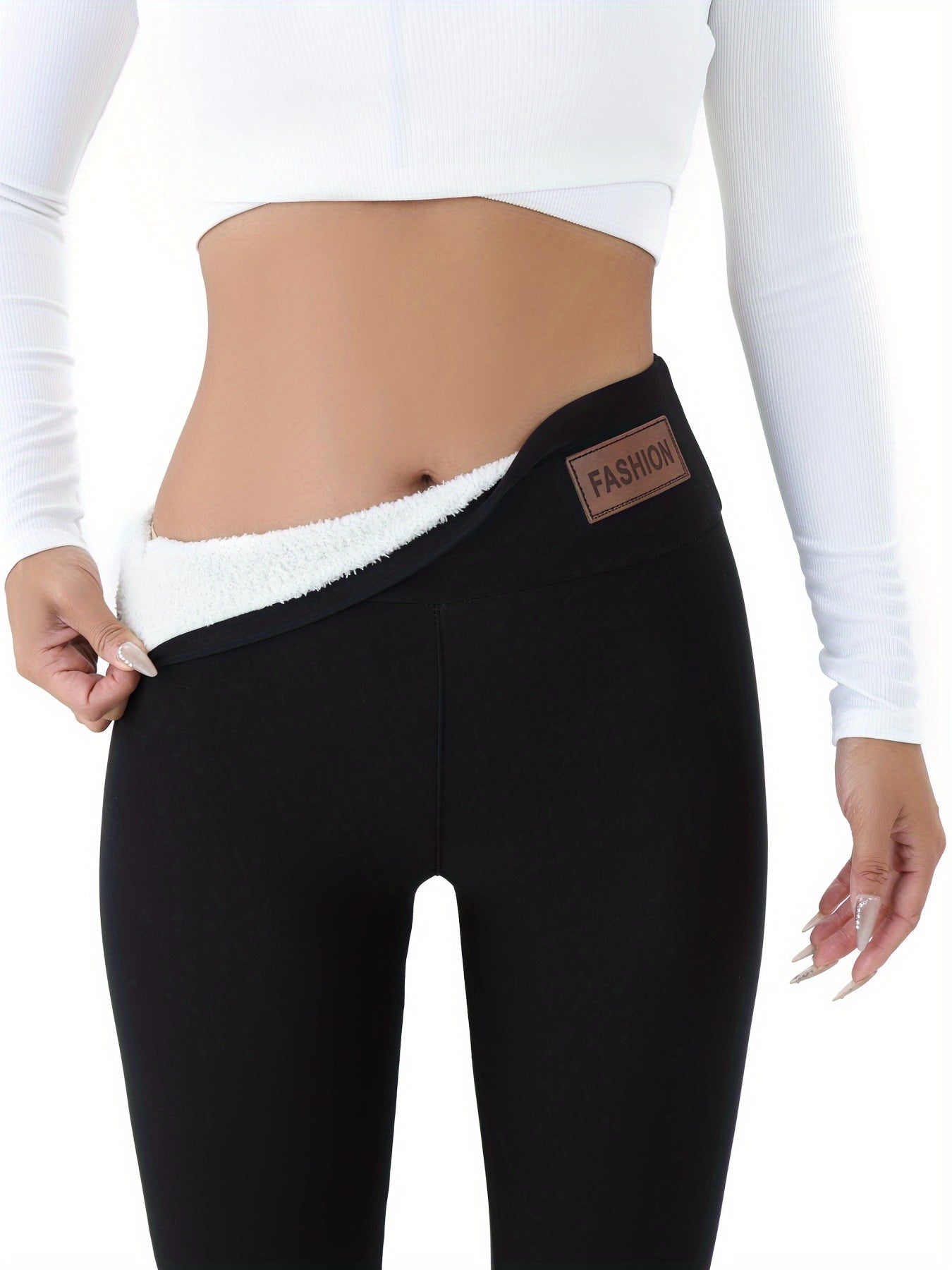 Women's Cozy Fleece-Lined High-Elasticity Leggings - Warm, Stretchy Activewear for Fall & Winter