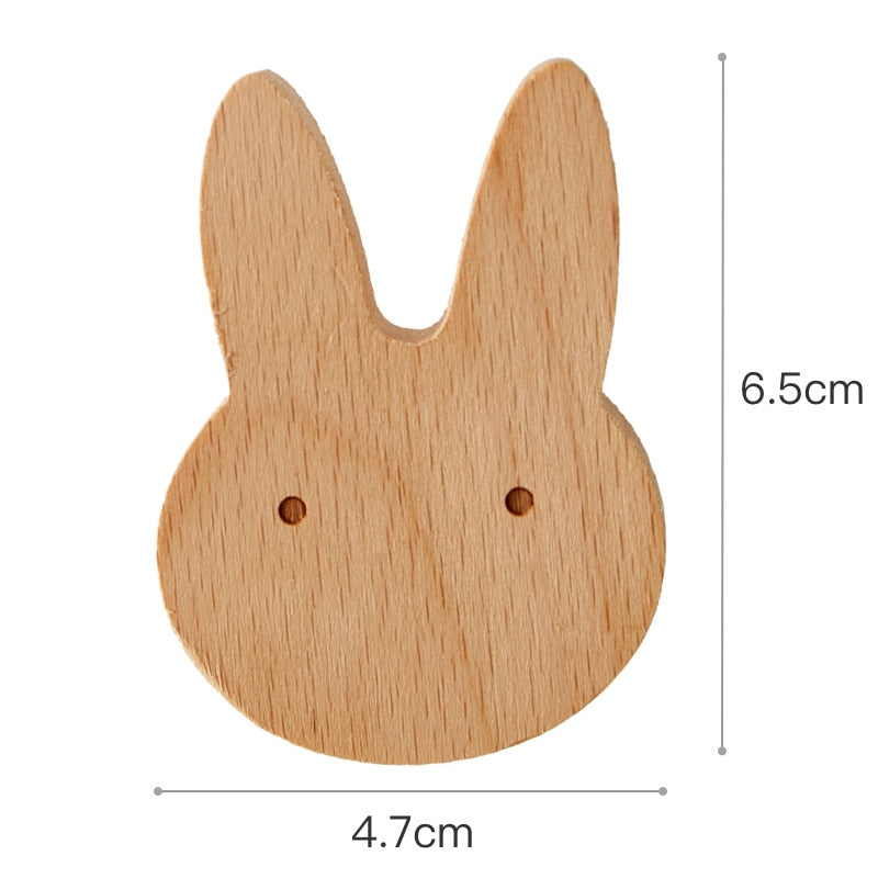 1pcs Wooden Animal Hooks Cute Room Decor