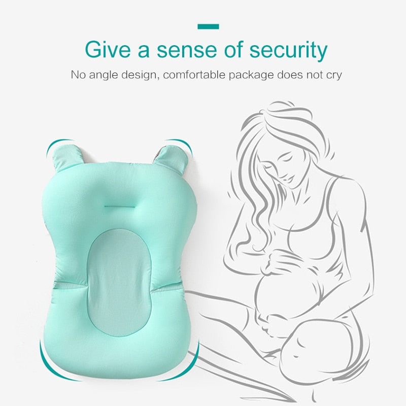 Baby Bath Seat Support Mat Foldable Anti-Slip Soft Comfort