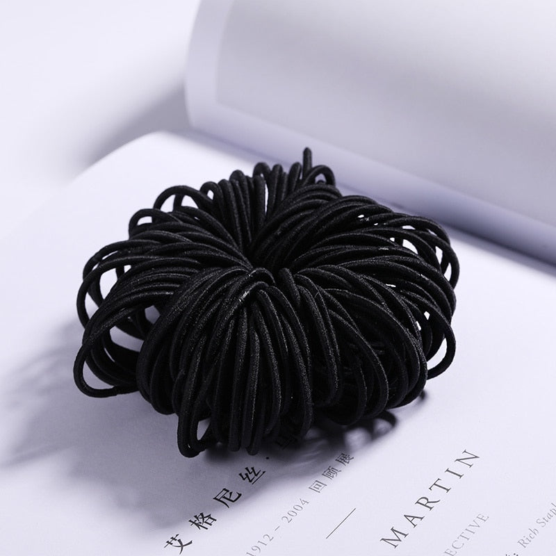 100PCS/Set Colorful Elastic Hair Bands and Pigtails Hair Tie