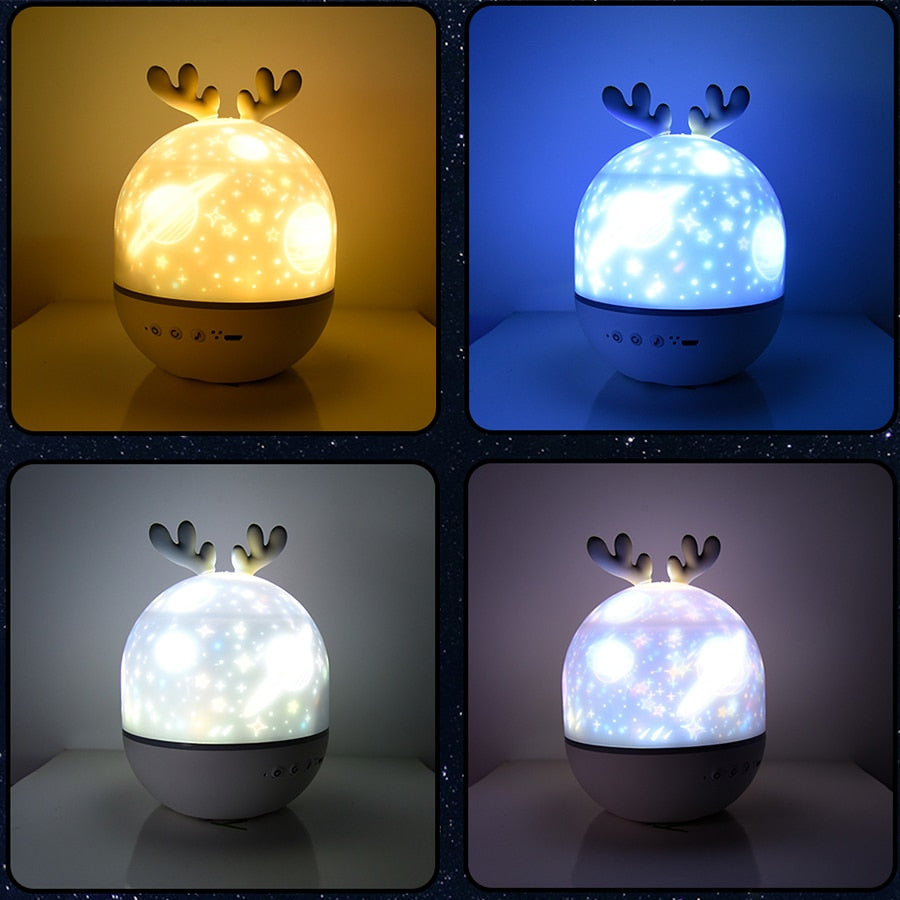 Night Lamp Projector Starry Sky Night  Bedroom Decor with Bluetooth Rotating Music