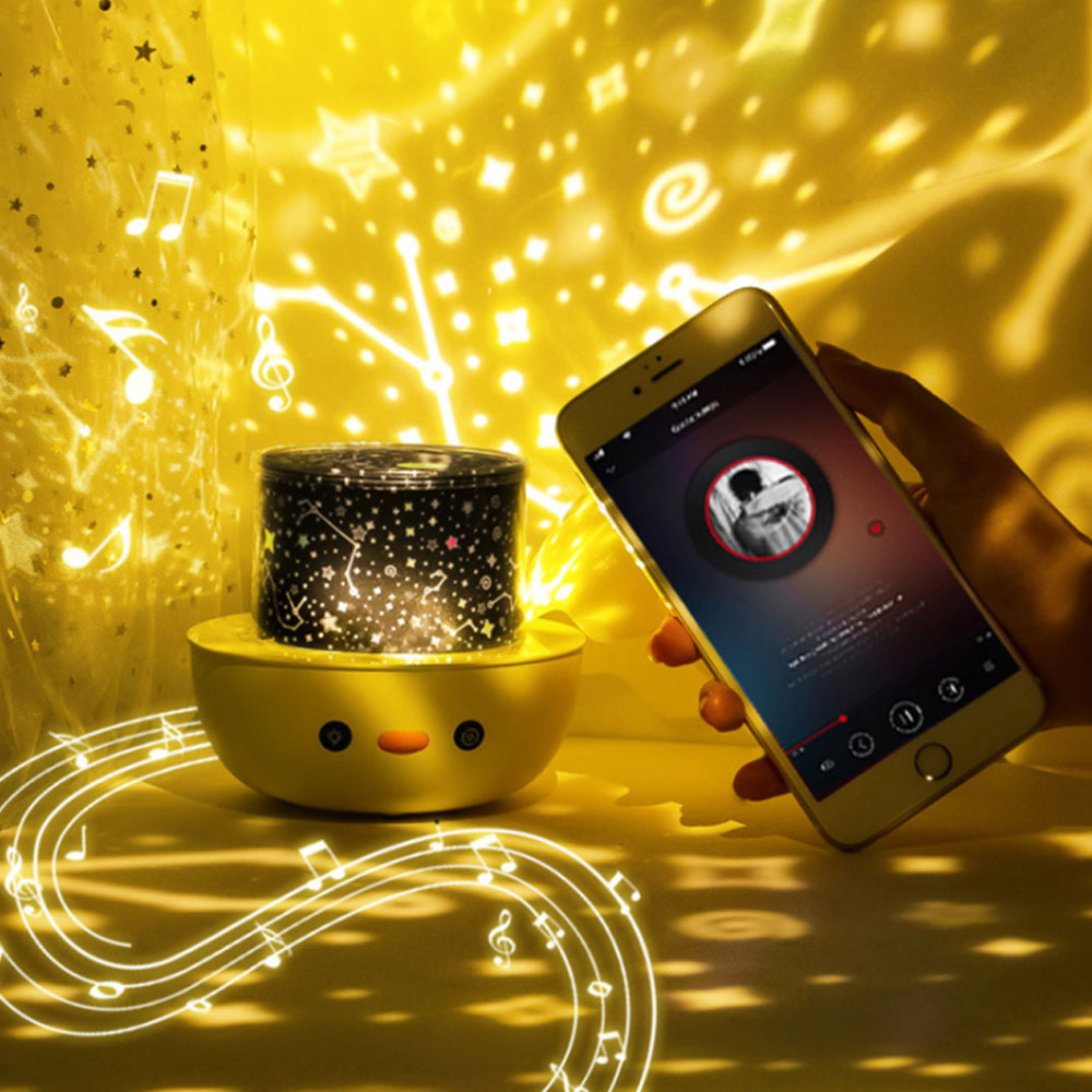 Night Lamp Projector Starry Sky Night  Bedroom Decor with Bluetooth Rotating Music