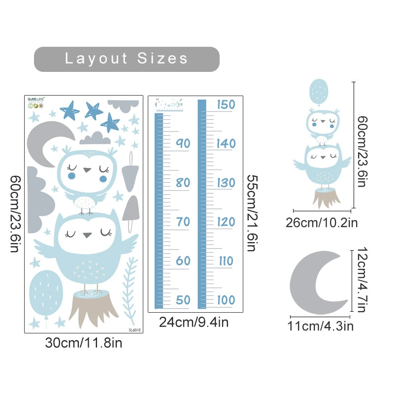 Height Measurement Animals Wall Sticker