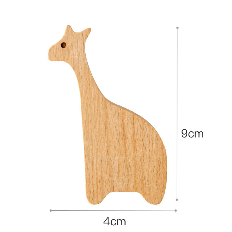 1pcs Wooden Animal Hooks Cute Room Decor