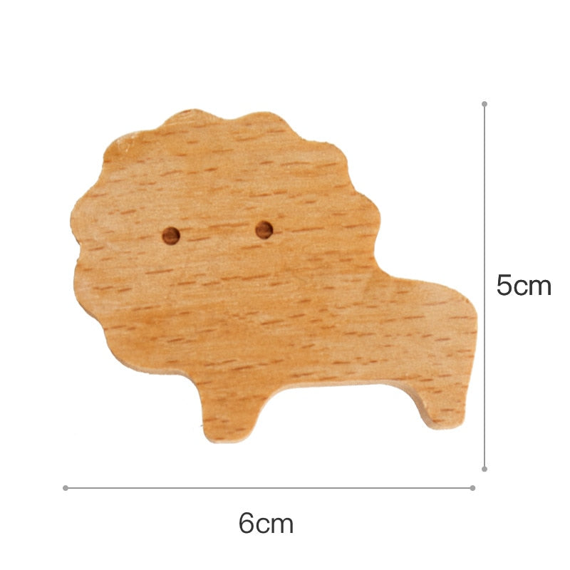 1pcs Wooden Animal Hooks Cute Room Decor