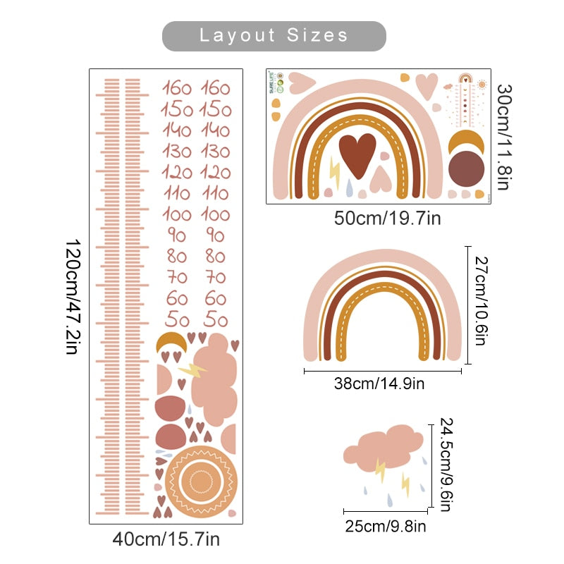 Height Measurement Animals Wall Sticker