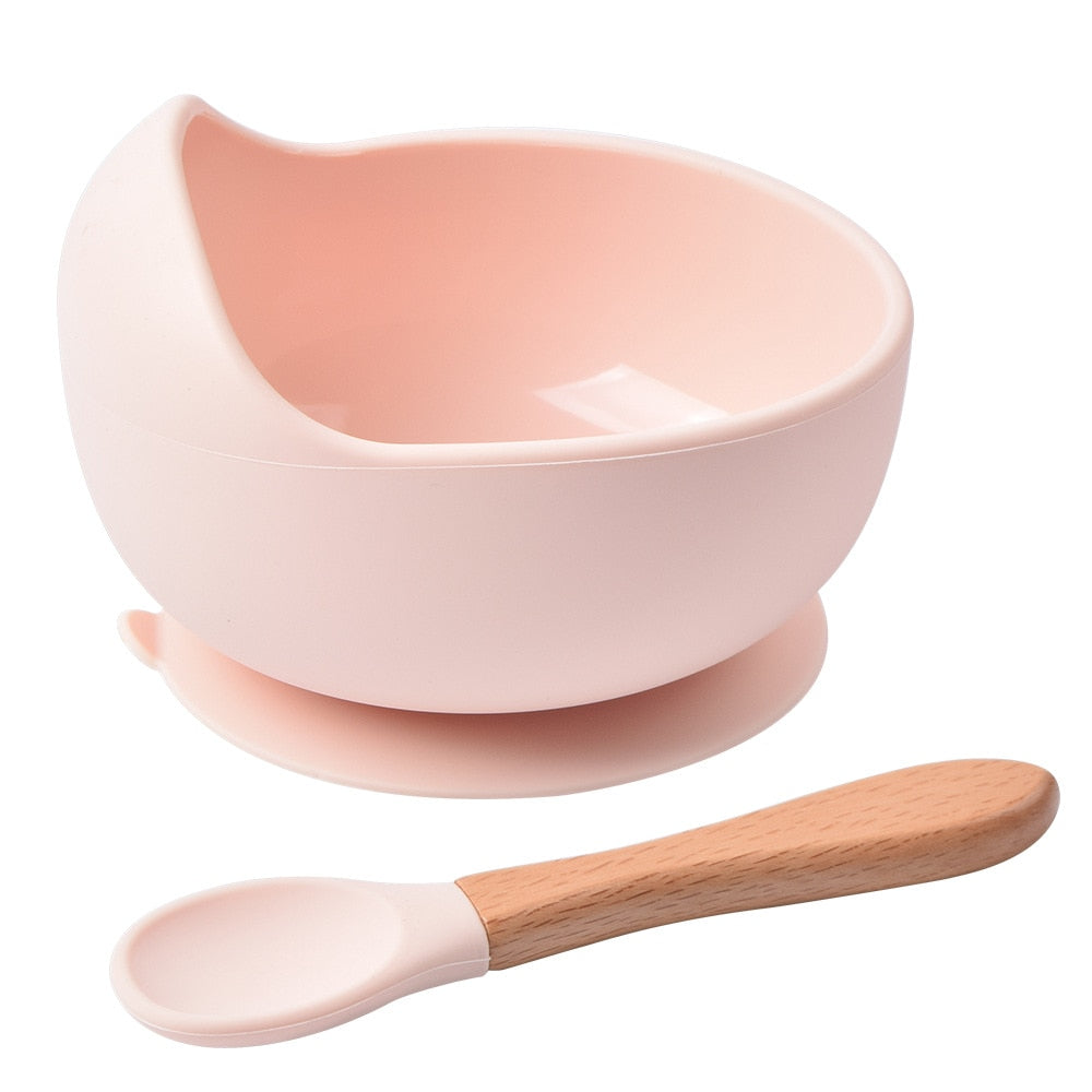 2PCS/Set Silicone Baby Feeding Bowl