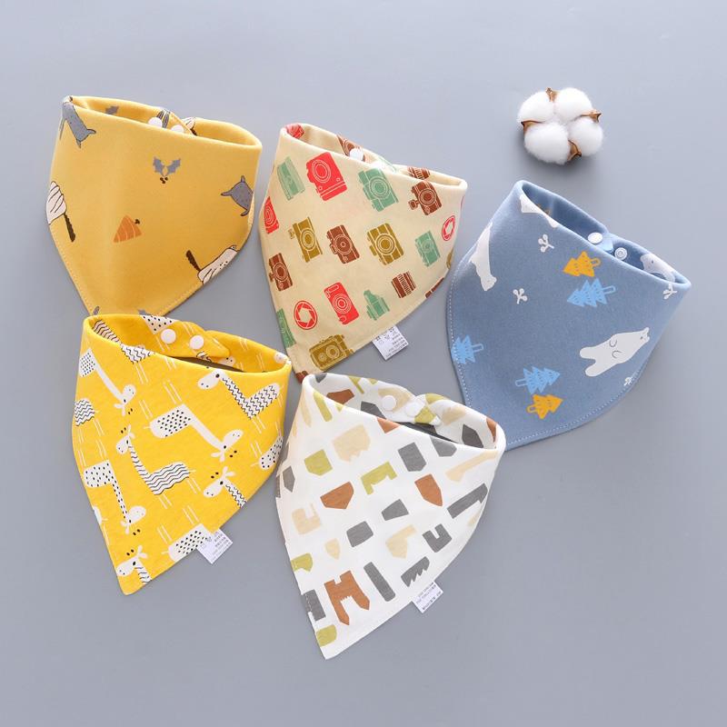 5Pcs/Set Triangle Double Cotton Bandana Bibs