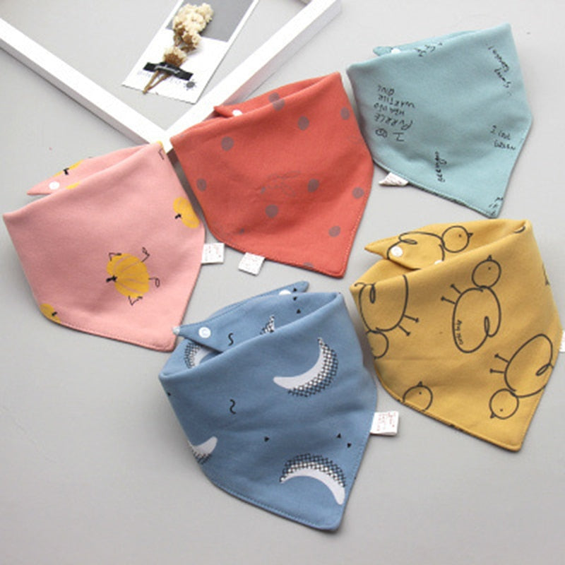 5Pcs/Set Triangle Double Cotton Bandana Bibs