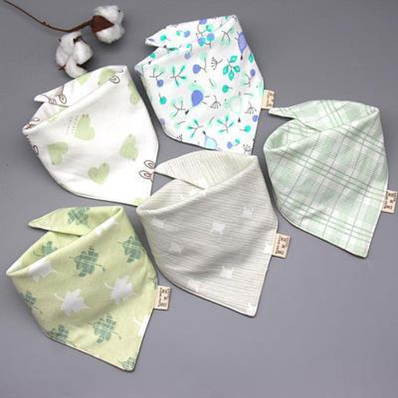 5Pcs/Set Triangle Double Cotton Bandana Bibs